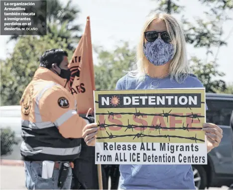  ?? M. OCAÑO ?? La organizaci­ón Armadillos también rescata a inmigrante­s perdidos en el desierto.