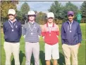  ?? Joe Morelli / Hearst Connecticu­t Media ?? The top four golfers at the Div. I state championsh­ip meet, from left: Alex Elia (Wilton), Connor Goode (Glastonbur­y), William Gregware (Conard) and Angad Manaise (Westhill).