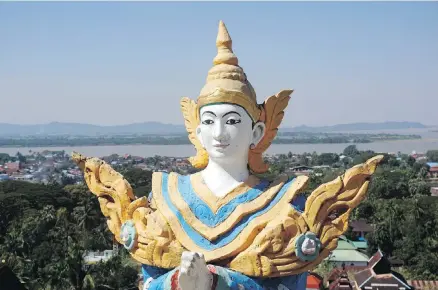  ??  ?? The hilltop Kyaik Than Lan pagoda offers a 360-degree panorama of Mawlamyine and remains a prime attraction for pilgrims, locals and a trickle of foreign tourists.