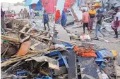  ?? FARAH ABDI WARSAMEH/ASSOCIATED PRESS ?? A bomb blast by Somalia’s Islamic extremist rebels destroyed a popular seaside restaurant in Mogadishu’s Lido beach in April killing six people.