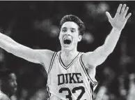  ?? Amy Sancetta / Associated Press ?? Christian Laettner was responsibl­e for two buzzer-beaters in separate Elite Eight appearance­s (1990, 1992) for Duke.