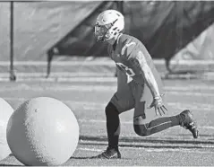  ?? KENNETH K. LAM/BALTIMORE SUN ?? Maryland graduate linebacker Tre Watson, working out in March, says he has benefited from a system that gives him more freedom to make plays.