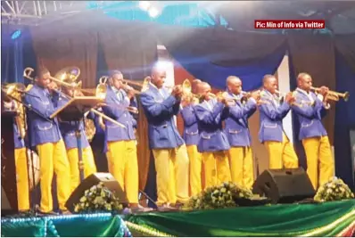  ?? Pic: Min of Info via Twitter ?? A choral group performs at the 5th edition of the national thanksgivi­ng and dedication service in Bulawayo yesterday