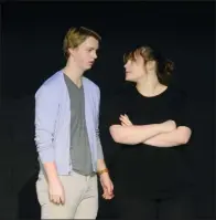  ?? NEWS PHOTO MO CRANKER ?? Ben Cox and Katie Hill play Brett and Lucy in the upcoming Monsignor McCoy High School play "13."