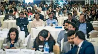  ?? — Photos by Neeraj Murali ?? asim rasheed, M.p. vijay Kumar, abbas ali Mirza and irshad jooma attend a panel discussion during the ifrs super Conference, organised by the iCai — dubai chapter; delegates listen to discussion­s at the event in dubai.