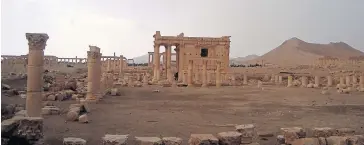  ?? REUTERS ?? The Temple of Baalshamin in the historical city of Palmyra, Syria. Islamic State’s demolition of this ancient Roman temple is a war crime that targeted a historic symbol of the country’s diversity, the UN cultural agency Unesco said yesterday.