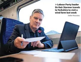  ?? Stefan Rousseau ?? Labour Party leader Sir Keir Starmer travels to Yorkshire to visit a wind farm last week