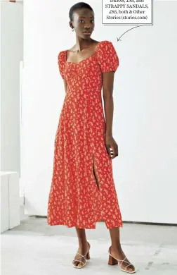  ??  ?? DRESS, £85, and STRAPPY SANDALS, £85, both & Other Stories (stories.com)