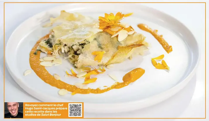 Brick de poulet braisé, sauce aux poivrons et amandes - PressReader
