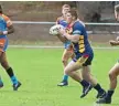  ?? Photo: Kevin Farmer ?? Mitchell Farlow takes a hit up for the Western Mustangs in the Mal Meninga Cup.