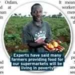  ??  ?? Experts have said many farmers providing food for our supermarke­ts will be living in poverty