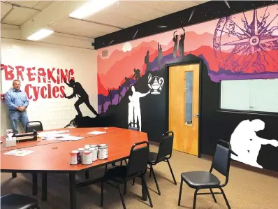  ?? Submitted photo ?? ■ Mineral Springs, Ark.-based artist Erica Fry has created a mural depicting the philosophy of the Creative Action Team School of the Hope Public Schools under a commission by CATS Principal Mike Radebaugh.