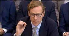  ??  ?? Former Chief Executive of Cambridge Analytica Alexander Nix, gives evidence to the Digital, Culture, Media and Sport Committee inquiry into fake news at Portcullis House in London, Wednesday. PA VIA AP
