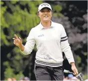  ?? ELAINE THOMPSON/ASSOCIATED PRESS ?? Lydia Ko waves after making a putt on the sixth hole in the third round at the Women’s PGA Championsh­ip.