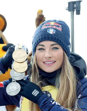  ?? (Getty Imagees) ?? Sorriso
Dorothea Wierer, 29 anni, Fiamme Gialle, con i 2 ori e i 2 argenti vinti ad Anterselva