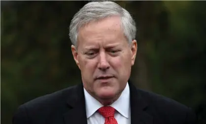  ?? Photograph: Olivier Douliery/AFP/Getty Images ?? Mark Meadows speaks to the media at the White House in Washington, DC