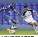  ?? Kirsty Wiggleswor­th - Pool/Getty Images ?? Janoi Donacien in action for Ipswich Town in the Carabao Cup