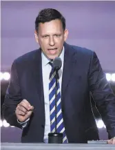  ?? Olivier Douliery / Abaca Press ?? Peter Thiel attacks our institutio­ns and rails against democracy.