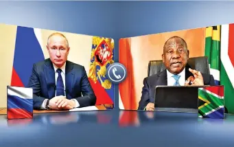  ?? / Presidency SA ?? President Cyril Ramaphosa released a statement thanking Russian president Vladimir Putin for giving him an understand­ing of the situation unfolding between Russia and Ukraine.