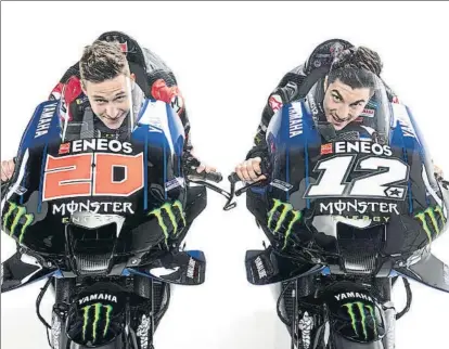  ?? FOTO: YAMAHA ?? Fabio Quartararo y Maverick Viñales
En Yamaha esperan haber dejado atrás todos los problemas que arrastraro­n en 2020