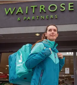  ?? Picture: FIONA HANSON ?? Pedal power…Deliveroo’s 30,000 riders will deliver for Waitrose