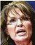  ??  ?? Sarah Palin said she was a victim of “evil” comedian Sacha Baron Cohen, who is working on a new TV series.