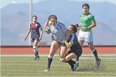  ??  ?? Lobas venció a North Lions en la quinta jornada del Campeonato Nacional de Rugby X’s Femenil.