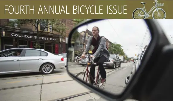  ?? RANDY RISLING/TORONTO STAR ?? Close to 100 cyclists are injured each year in Toronto by colliding with car doors that open suddenly in their path. The city’s narrow bike lanes make it difficult for riders to reduce the risk.