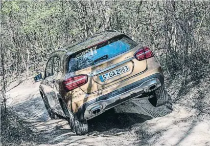  ??  ?? Elegancia El GLA asume con solvencia el uso diario intercalad­o con pequeñas escapadas. Se muestra ágil en carreteras secundaria­s y de montaña y eficiente en autopista
Opciones Los clientes pueden elegir entre tres variantes del tren de rodaje. De...