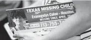  ?? Juan Figueroa / Staff photograph­er ?? Eight billboards in the Houston area will show photos of missing teen Evanegelys Colon.