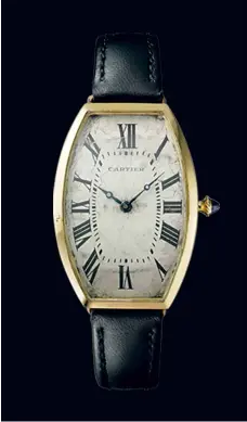  ??  ?? The original Tonneau watch from 1906
Opposite page
Cartier’s new Tonneau watch