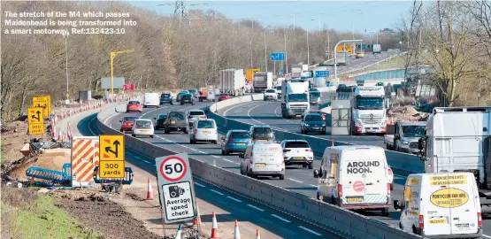  ?? Ref:132423-10 ?? The stretch of the M4 which passes Maidenhead is being transforme­d into a smart motorway.