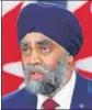  ?? REUTERS ?? Harjit Sajjan, Canada's defence minister.