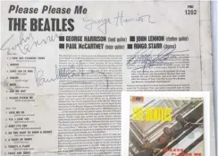  ??  ?? The signed album Please Please Me that sold for £9,600 at Wokingham Auctions