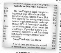  ?? ?? 27 SEPTEMBER 2001… One of Amos’ many letters to Soccer Laduma.