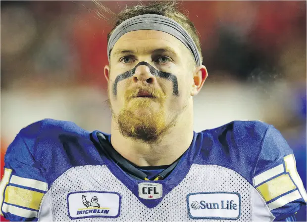  ?? AL CHAREST / POSTMEDIA NEWS FILES ?? Winnipeg Blue Bombers linebacker Adam Bighill is the picture of perseveran­ce,