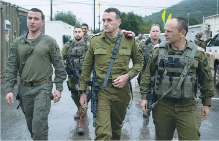  ?? (IDF/Reuters) ?? IDF CHIEF of Staff Lt.-Gen. Herzi Halevi leads a visit by senior officers to Shifa Hospital this week.