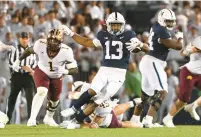  ?? BARRY REEGER/AP ?? Penn State running back Kaytron Allen emerged as a freshman last year with Nick Singleton. They complement each other well but have little depth behind them.