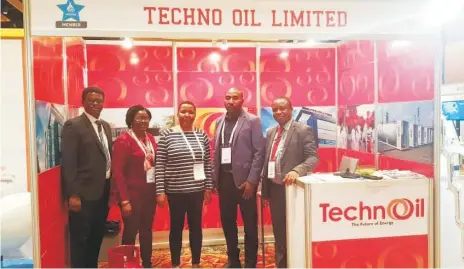  ??  ?? L-R: Emma Ewherido, executive director, Laddertop Limited; Betty Ugonna, general manager, LP GAS, NNPC; Nkechi Obi, executive vice chairman, Techno Oil;Tony Onyeama, managing director,Techno Oil; and Ken Abazie, general manager, commercial,Techno Oil, at the World LPG Forum in Houston, USA, recently where Techno Oil showcased its Made-in-Nigeria LPG cylinder