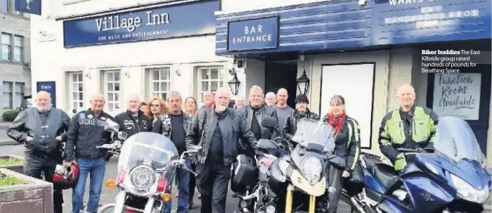  ??  ?? Biker buddies The East Kilbride group raised hundreds of pounds for Breathing Space