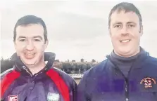  ??  ?? Friendship: Detective Garda Adrian Donohoe and Garda Inspector Darren Kirwan both played with St Patrick’s GAA in Lordship, Co Louth