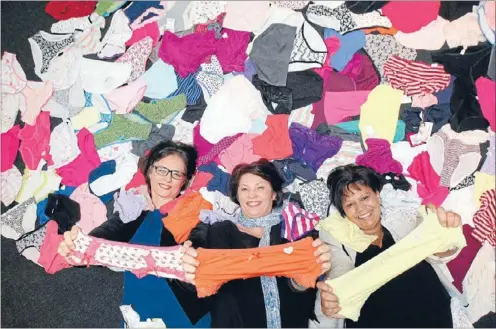  ?? Photo: JASON OXENHAM ?? Knicker aid: Sheryl Garden, Sharon Bohane, and Vanessa Brown are leaving for Uganda on Friday to hand deliver 1500 pairs of underwear which will help keep girls in school.