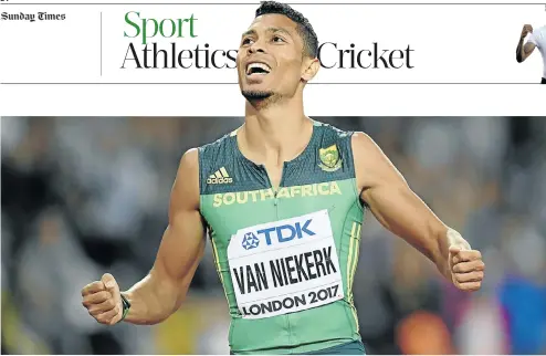  ?? Picture: Reuters ?? World-record holder Wayde van Niekerk, if fully over his injury, would be a top medal contender in Tokyo 2020.