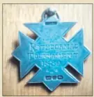  ??  ?? The only surviving medal from the Rathcormac Tournament of 1889. Kilworth emerged as winners against county champions Fermoy and this medal was awarded to Alec Heskin, grandfathe­r of Mr Noel Scannell.