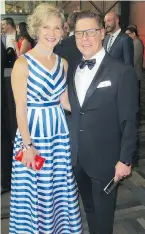  ??  ?? Looking fabulous at the 30th annual SAM Awards were Brookfield Residentia­l senior vice-president Allan Klassen and his wife Christine. Brookfield took home the coveted Grand SAM Builder of the Year award.