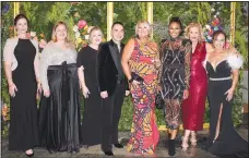  ?? ?? Casey Hamaker (from left), Elizabeth Miller, Anne Jackson, Mark Trevino, Mandy Macke, host committee member, Danyelle Musselman, Jennifer Yurachek and Tareneh Manning enjoy Grit to Glamour.