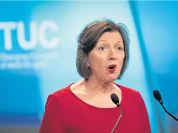  ?? ?? FAIR: Frances O’Grady wants workers who do unpaid overtime to get the time back.