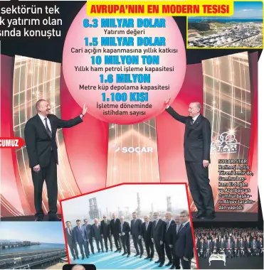  ??  ?? SOCAR STAR Rafineri Açılış Töreni İzmir’de, Cumhurbaşk­anı Erdoğan ve Azerbaycan Cumhurbaşk­anı Aliyev tarafından yapıldı.