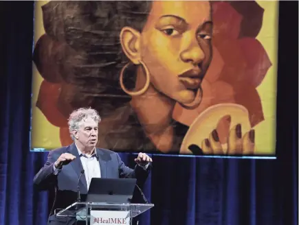  ?? WOOD/MILWAUKEE JOURNAL SENTINEL RICK ?? Bruce Perry speaks during a “Healing Trauma, Healthy Communitie­s” event at Fiserv Forum on Wednesday.