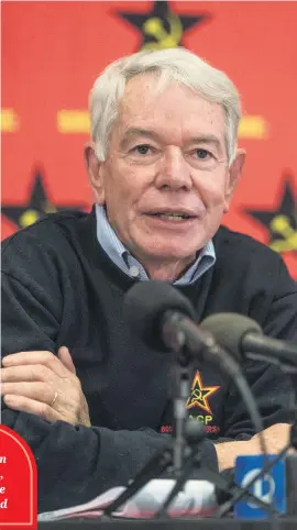  ?? Picture: Yeshiel Panchia ?? OUTSPOKEN. SA Communist Party first deputy general secretary Jeremy Cronin speaks at their policy conference.
